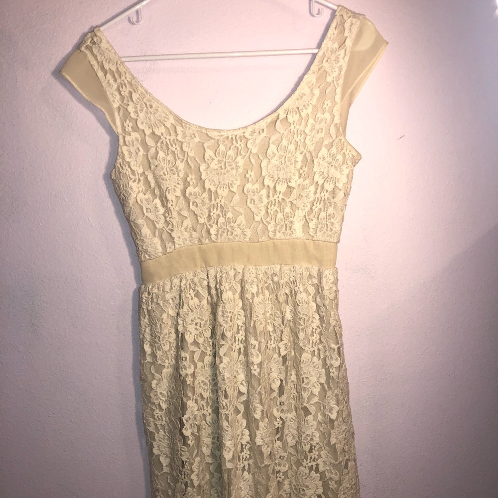 Dainty lace creme dress